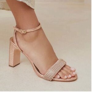 NEW LOEFFLER RANDALL SHAY ROSE GOLD SANDALS